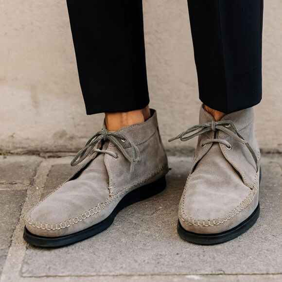 TOM FORD Gray Suede Moccasin Boots ShoesMens Size 10.5
